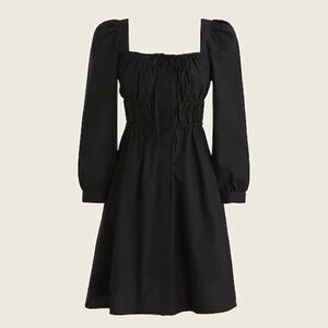 Cinched waist cotton poplin dress